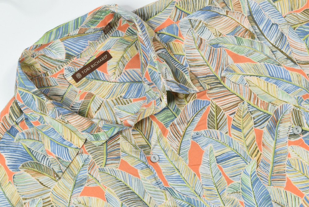 Tori Richard Hawaiian Shirt Mens 2XB Floral Cotton Lawn Short Sleeve Button-Up